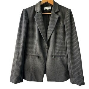 Calvin Klein Pinstripe Blazer Grey Women's Size 10